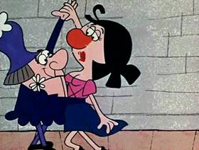 Screenshots from the 1961 Jay Ward Productions cartoon Slow White and Nose Red