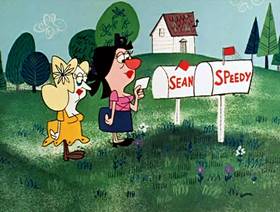 Screenshots from the 1961 Jay Ward Productions cartoon Slow White and Nose Red