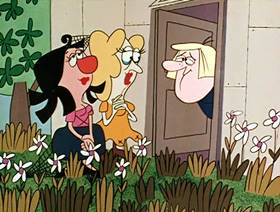 Screenshots from the 1961 Jay Ward Productions cartoon Slow White and Nose Red