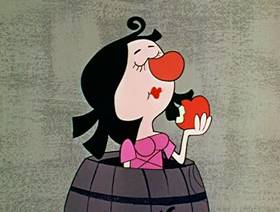 Screenshots from the 1961 Jay Ward Productions cartoon Slow White and Nose Red