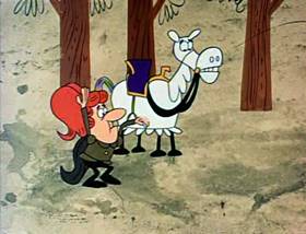 Screenshots from the 1962 Jay Ward Productions cartoon Red White