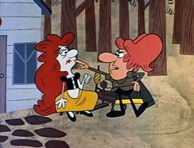 Screenshots from the 1962 Jay Ward Productions cartoon Red White