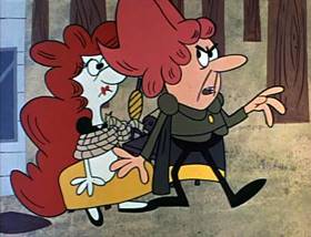 Screenshots from the 1962 Jay Ward Productions cartoon Red White