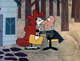 Screenshots from the 1962 Jay Ward Productions cartoon Red White