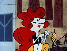Screenshots from the 1962 Jay Ward Productions cartoon Red White