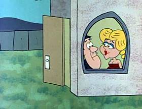 Screenshots from the 1962 Jay Ward Productions cartoon Cutie and the Beast