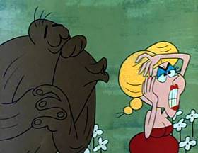 Screenshots from the 1962 Jay Ward Productions cartoon Cutie and the Beast