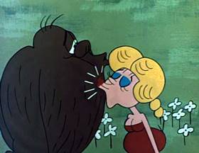 Screenshots from the 1962 Jay Ward Productions cartoon Cutie and the Beast