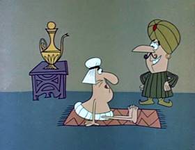 Screenshots from the 1962 Jay Ward Productions cartoon The Flying Carpet