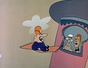 Screenshots from the 1962 Jay Ward Productions cartoon The Flying Carpet