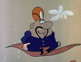 Screenshots from the 1962 Jay Ward Productions cartoon The Flying Carpet