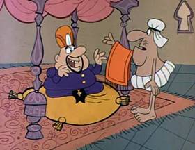 Screenshots from the 1962 Jay Ward Productions cartoon The Flying Carpet