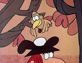 Screenshots from the 1962 Jay Ward Productions cartoon The Count and the Bird