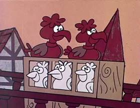 Screenshots from the 1962 Jay Ward Productions cartoon The Count and the Bird