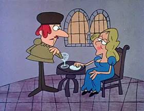 Screenshots from the 1962 Jay Ward Productions cartoon The Count and the Bird