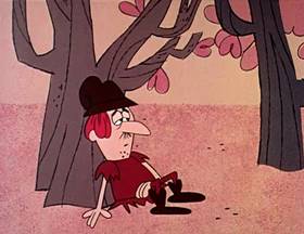 Screenshots from the 1962 Jay Ward Productions cartoon The Count and the Bird