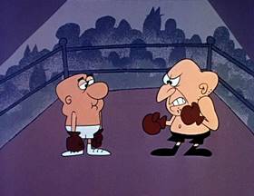 Screenshots from the 1962 Jay Ward Productions cartoon The Count and the Bird