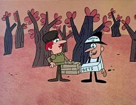 Screenshots from the 1962 Jay Ward Productions cartoon The Count and the Bird