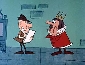 Screenshots from the 1962 Jay Ward Productions cartoon The Tale of a King