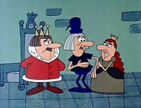Screenshots from the 1962 Jay Ward Productions cartoon The Tale of a King
