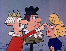 Screenshots from the 1962 Jay Ward Productions cartoon Sweeping Beauty