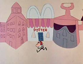 Screenshots from the 1962 Jay Ward Productions cartoon Potter