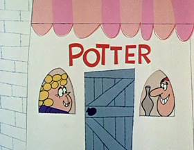 Screenshots from the 1962 Jay Ward Productions cartoon Potter