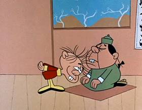 Screenshots from the 1962 Jay Ward Productions cartoon The Magic Lichee Nuts