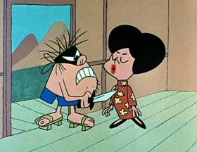 Screenshots from the 1962 Jay Ward Productions cartoon The Magic Lichee Nuts