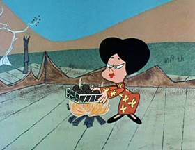Screenshots from the 1962 Jay Ward Productions cartoon The Magic Lichee Nuts