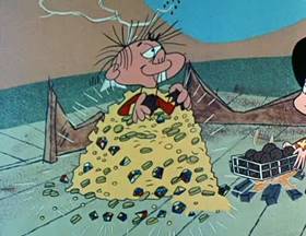 Screenshots from the 1962 Jay Ward Productions cartoon The Magic Lichee Nuts