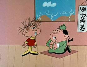 Screenshots from the 1962 Jay Ward Productions cartoon The Magic Lichee Nuts