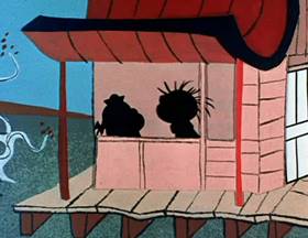 Screenshots from the 1962 Jay Ward Productions cartoon The Magic Lichee Nuts