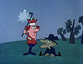Screenshots from the 1962 Jay Ward Productions cartoon The King and the Witch