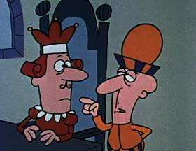 Screenshots from the 1962 Jay Ward Productions cartoon The King and the Witch