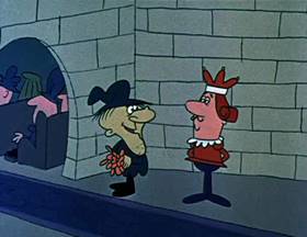 Screenshots from the 1962 Jay Ward Productions cartoon The King and the Witch