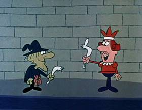 Screenshots from the 1962 Jay Ward Productions cartoon The King and the Witch
