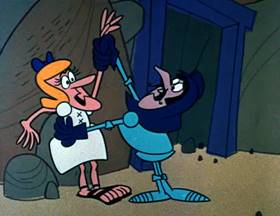 Screenshots from the 1962 Jay Ward Productions cartoon The Seven Chickens