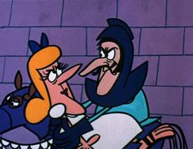 Screenshots from the 1962 Jay Ward Productions cartoon The Seven Chickens
