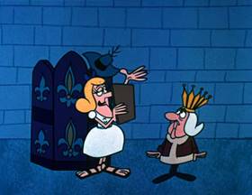 Screenshots from the 1962 Jay Ward Productions cartoon The Seven Chickens