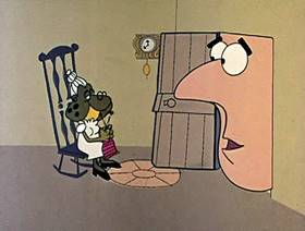 Screenshots from the 1962 Jay Ward Productions cartoon Tale of a Frog