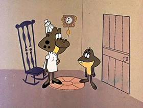 Screenshots from the 1962 Jay Ward Productions cartoon Tale of a Frog