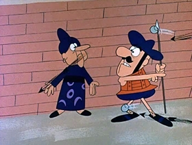 Screenshots from the 1962 Jay Ward Productions cartoon The Teeth of Bagdad