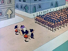Screenshots from the 1962 Jay Ward Productions cartoon The Teeth of Bagdad