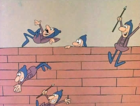 Screenshots from the 1962 Jay Ward Productions cartoon The Teeth of Bagdad