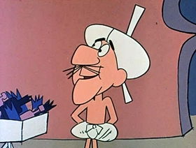Screenshots from the 1962 Jay Ward Productions cartoon The Teeth of Bagdad