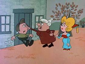Screenshots from the 1962 Jay Ward Productions cartoon The Little Man in the Boat