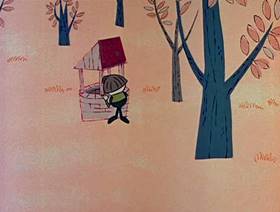 Screenshots from the 1962 Jay Ward Productions cartoon The Little Man in the Boat