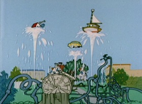 Screenshots from the 1962 Bob Clampett Productions cartoon Dirty Pool