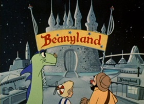 Screenshots from the 1962 Bob Clampett Productions cartoon Beanyland